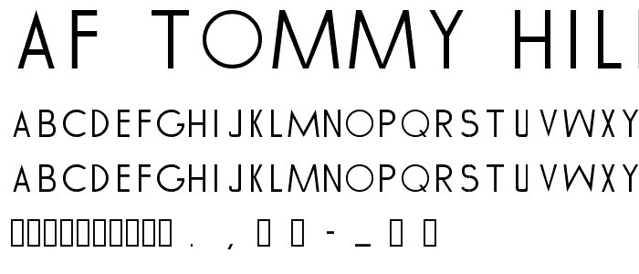 AF TOMMY HILFIGER font