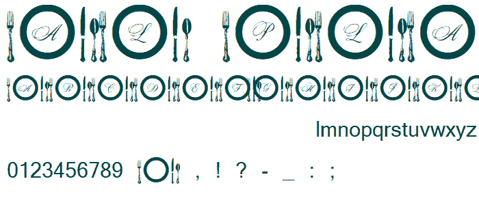 AL Place Settings Letters font
