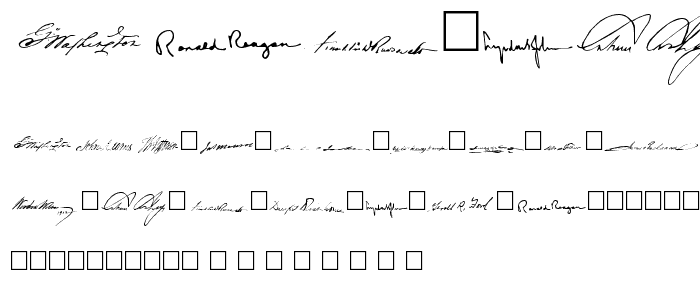 American Presidents SAMPLE font