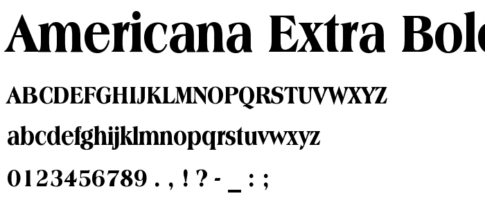 Americana Extra Bold Condensed BT font