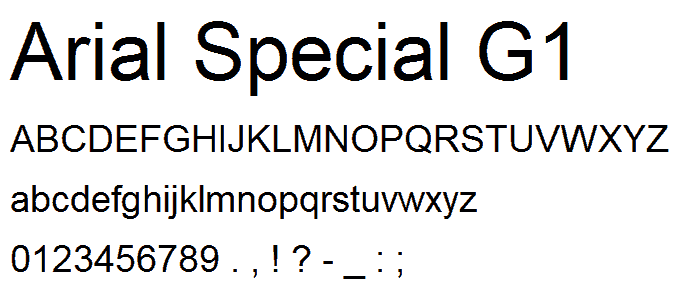 Arial Special G1 font