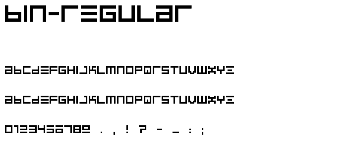 BIN Regular font