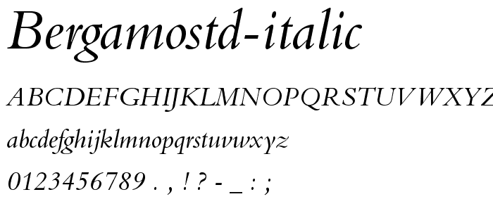 BergamoStd Italic font