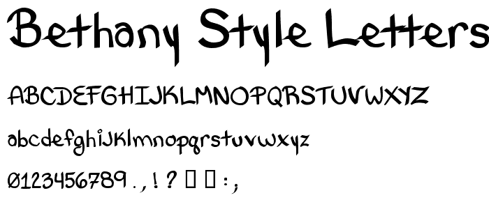 Bethany Style Letters font