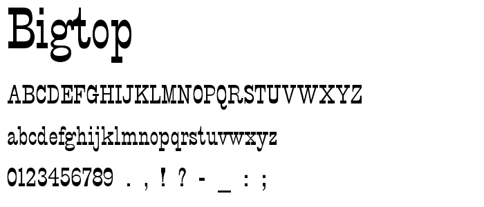 BigTop font