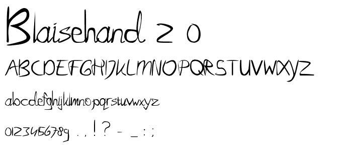 BlaiseHand 2_0 font