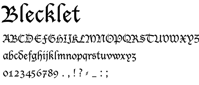 Blecklet font
