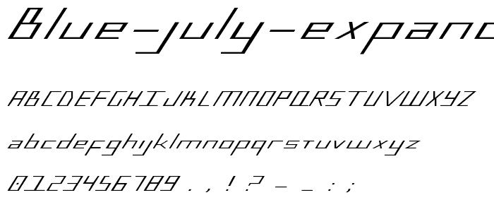 Blue July Expanded font