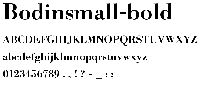 BodinSmall Bold font
