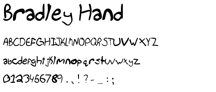 Bradley Hand font