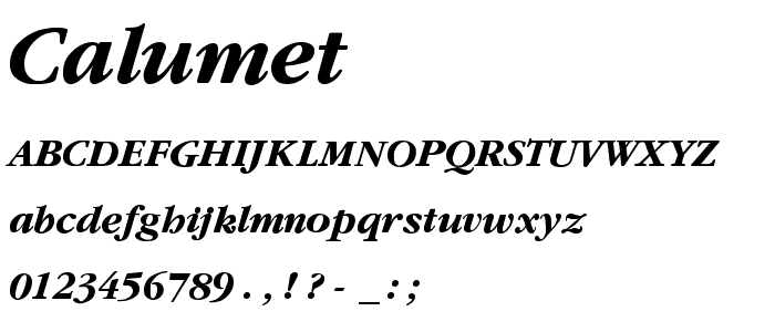 Calumet font