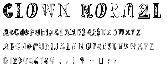 Clown Normal font