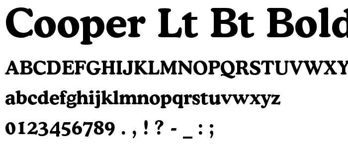 Cooper Lt BT Bold font