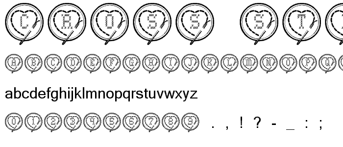 Cross Stitch Hearts font
