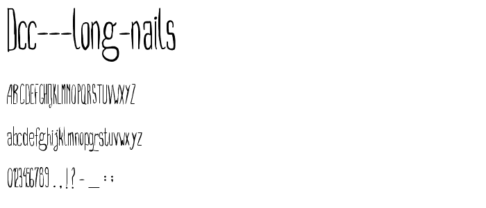 DCC  Long nails font