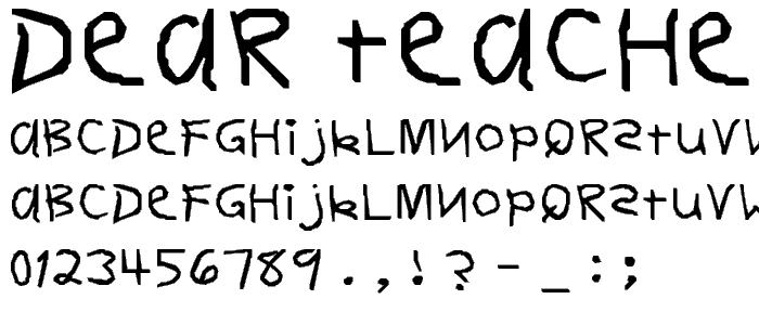 Dear Teacher font