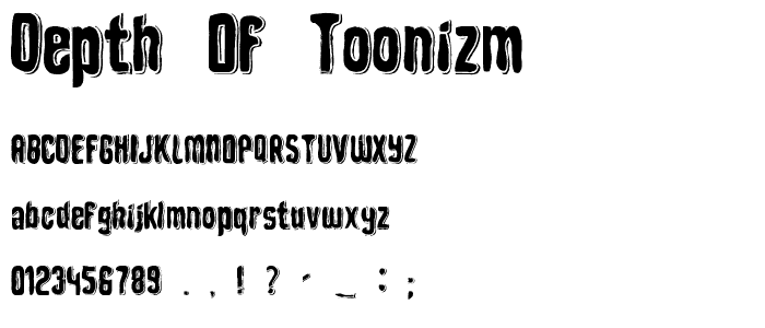 Depth of Toonizm font