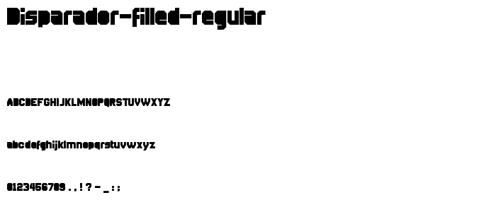 Disparador Filled Regular font