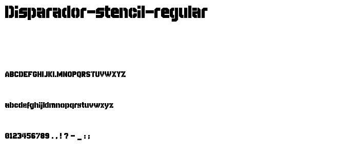 Disparador Stencil Regular font