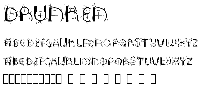 Drunken font