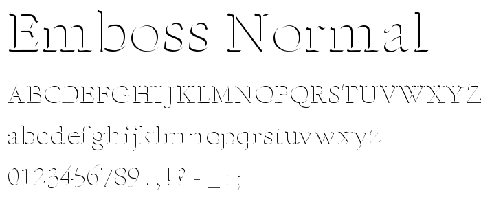Emboss-Normal font
