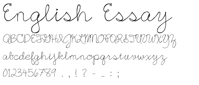 English Essay font
