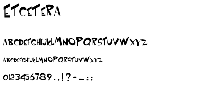 Etcetera font