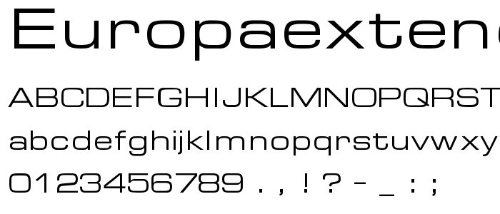 EuropaExtended Normal font