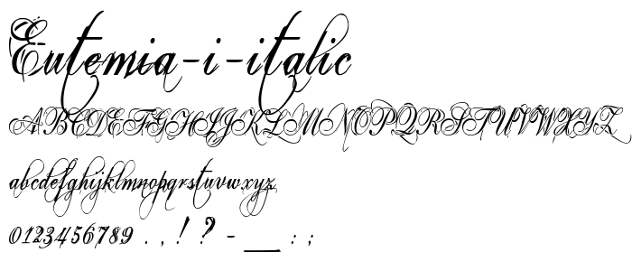 Eutemia I Italic font