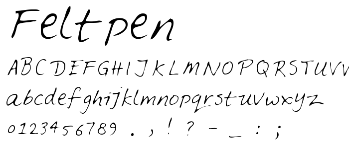 Feltpen font