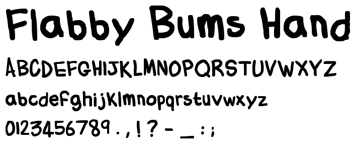 Flabby Bums handwriting font