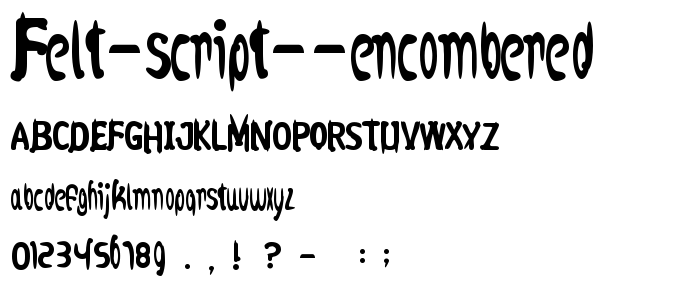 felt script encombered font