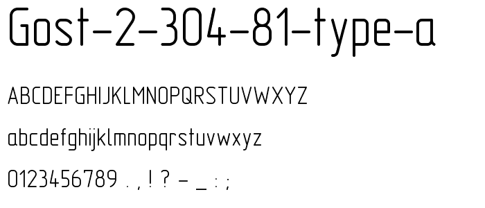 GOST 2 304 81 type A font