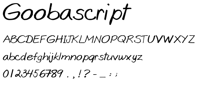 Goobascript font