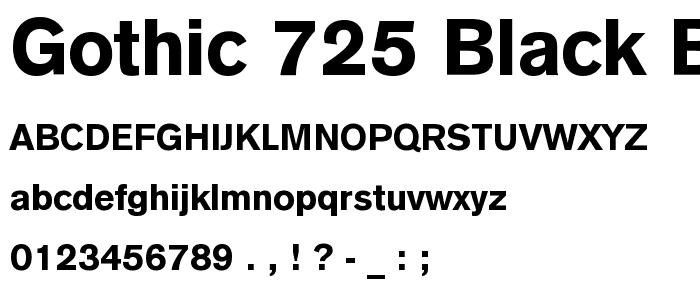 Gothic 725 Black BT font