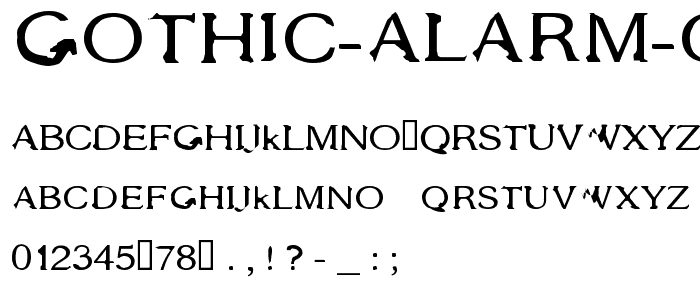 Gothic Alarm Clock font