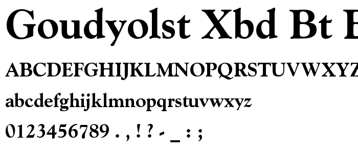 GoudyOlSt XBd BT Extra Bold font