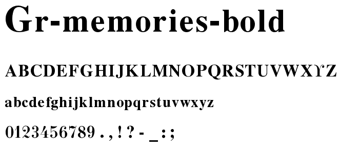 Gr Memories Bold font