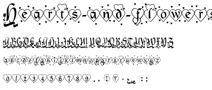 Hearts and Flowers font
