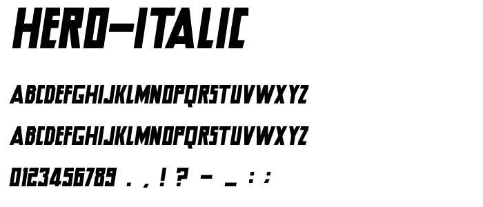 Hero Italic font