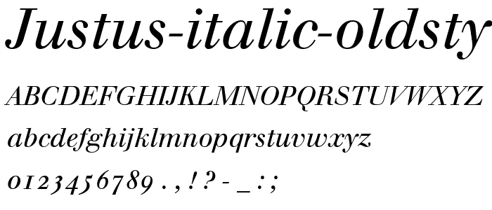 Justus Italic Oldstyle font