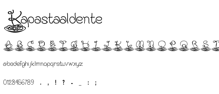 KAPastaAldente font