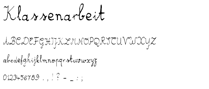 Klassenarbeit font