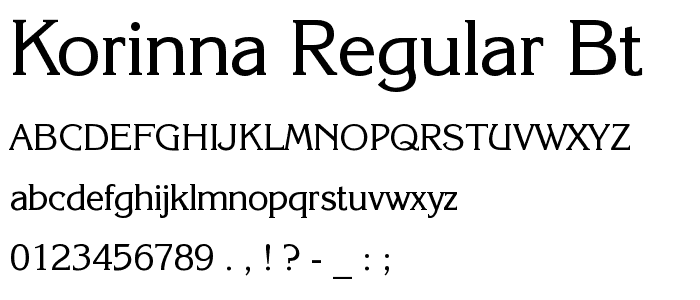 Korinna Regular BT font
