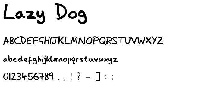 Lazy Dog font