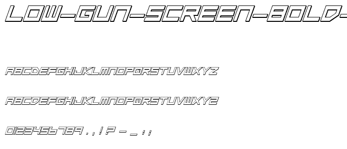 Low Gun Screen Bold Italic 3D font