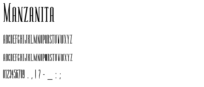 Manzanita font