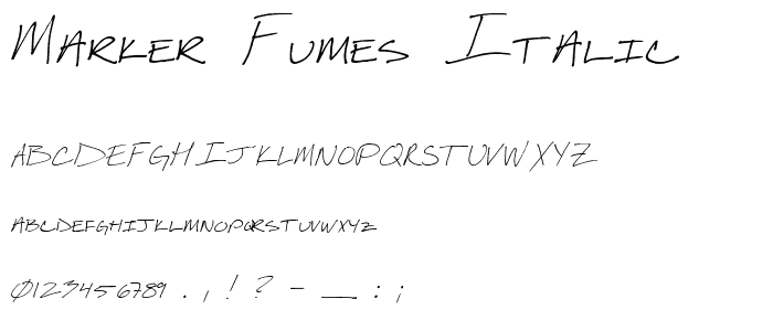 Marker Fumes Italic font