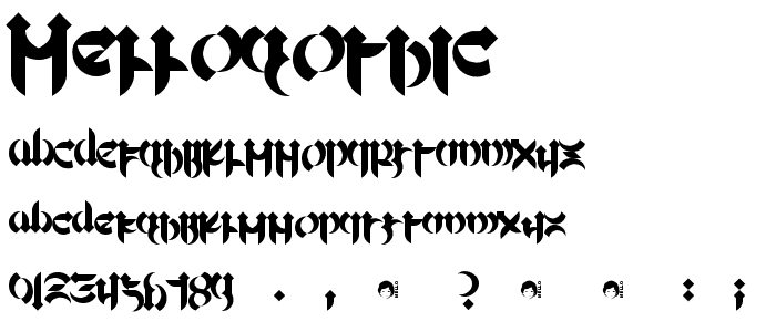 Mellogothic font