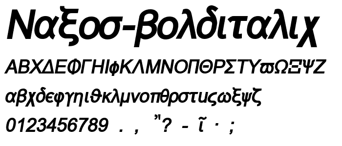 Naxos BoldItalic font